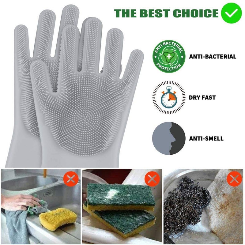 Sene Pet Grooming Gloves, Silicone Gloves Dog bathing supplies Hair Removal Gloves, High Density Teeth Bathing Shampoo Shedding Bath Brush Scrubber Washing for Dod and Cat - Image 3